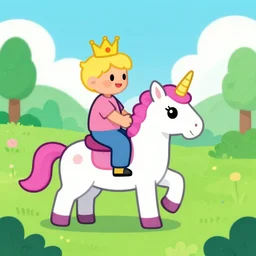 pewdiepie riding a unicorn, pointing in the right direction, wearing a crown, green paradise landscape, vivid colors, pastelle, digital art, trending on artstation