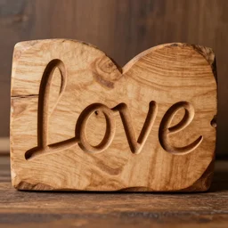 a love script carved in the wood of a three