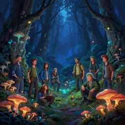 bioluminescent fungi forest, highly detailed, magic fantasy, digital art, vibrant colors, keyframe illustration, trending on artstation, andreas rocha, sylvain sarrailh, darek zabrocki, finnian macmanus, dylan cole, liang mark, albert bierstadt, sung choi, peter mohrbacher, greg rutkowski