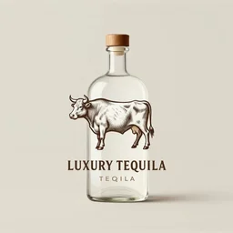 a logo design for a luxury tequila brand, a cow, highly detailed, minimalistic