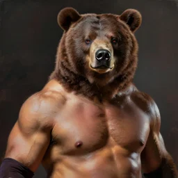 portrait of a alien wrestler bear by Craig Mullins