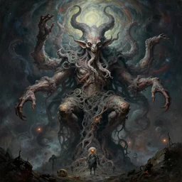 a lovecraftian painting of cthulhu rising, cosmic horror elements, ultra realistic, concept art, intricate details, eerie, highly detailed, photorealistic, octane render, 8 k, unreal engine. art by artgerm and greg rutkowski and alphonse mucha