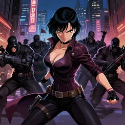 portrait of cassandra cain fighting off an army of criminal thugs in gotham city, anime fantasy illustration by tomoyuki yamasaki, kyoto studio, madhouse, ufotable, square enix, cinematic lighting, trending on artstation - n 4