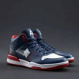 basketball sneakers concept of captain america, digital, octane render, smooth, sharp focus