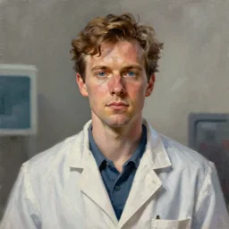 A hyperdetailed digital oil portrait painting of Gordon Freeman in a lab coat. Painted in the style of Guy Denning and Ruan Jia. Trending on ArtStation and DeviantArt. Digital art.