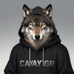 A wolf wearing black hoodie, Maya engine, artstation, deviantart contest winner, hyperdetalied,