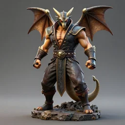 gargoyle statue in mortal kombat, fighter, 3 d videogame render, 4 k