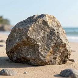 a beautiful rock on the beach, octane render, raytracing, detailed, 8 k