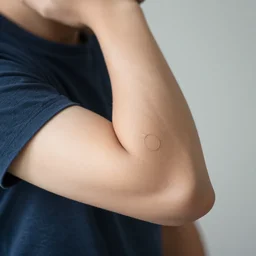 a person licking their own elbow