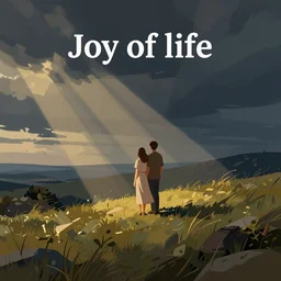 the joy of life, a simple textured vector based illustration, fine detail, atmospheric dreamscape painting, wlop
