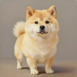 painting of cute dog, full stature, in style of masashi kishimoto, photorealistic