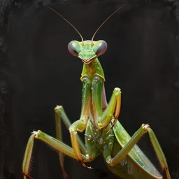 anthropomorphic mantis, prominent eyes attached to the sides of a flat triangular head, pretty, beautiful, dnd character art portrait, matte fantasy painting, flattened thorax, deviantart artstation, by jason felix by steve argyle by tyler jacobson by peter mohrbacher, cinema