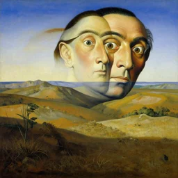 a painting of a landscape, a surrealist painting by salvador dali, cgsociety, fantastic realism, surrealist, detailed painting