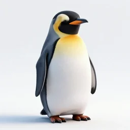 full body 3 d render of penguin, studio lighting, white background, blender, trending on artstation, 8 k, highly detailed