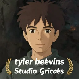 tyler blevins, portrait, by studio ghibli