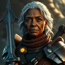 portrait anime old woman from african american with a mjolnir powered assault armor, style artstation, style greg rutkowsk, octane render, unreal engine 6, epic game graphics, fantasy, ciberpunk, conceptual art, ray tracing