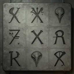 matte concept art alien glyphs skeuomorphic control panel for movie, by mastery artist tyler edlin great composition and information design, cinematic, trending on artstation, 4 k