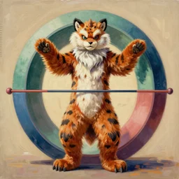 painting of a fursuit as a hopf fibration, a dimensional waystation, balancing the equation, crossing the line