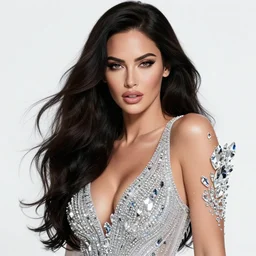 the portrait of the absurdly beautiful, graceful, elegant, gorgeous, sensual megan fox anime goddess made of crystals, an ultrafine hyperdetailed illustration by kim jung gi, irakli nadar, intricate linework, bright colors, octopath traveler, glamour pose, final fantasy, unreal engine 5 highly rendered, global illumination, moebius, radiant light, intricate environment