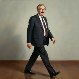 an oil painting of john cleese doing an extremely silly walk in the style of dali, hyperrealistic, hyperdetailed, award winning, funny