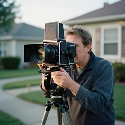 a photograph of a character in a suburban environment by alex webb, shot on large format film camera, cinematic composition, beautiful lighting, hyper detailed, details, 8 k