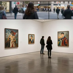 Controversial art exhibition at a major New York gallery, hi-res photo, news footage