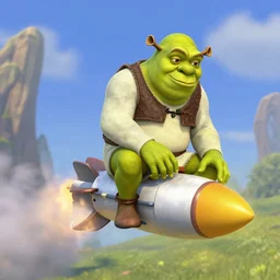 shrek on a rocket