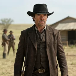 film still of Sam Jackson in the Red Dead Redemption movie