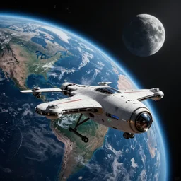 a colorful matte painting of an arcturian mother spaceship receiving its'drones in space, planet earth and the moon the in background, highly detailed, in the style of h. r. giger, dark moody lighting, hyper photorealism, trending on artstation, 8 k