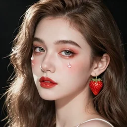 the portrait of an absurdly beautiful, graceful, elegant, sophisticated, fashionable gravure idol made of strawberries and white petals with tears, an ultrafine hyperdetailed illustration by kim jung gi, irakli nadar, intricate linework, bright colors, octopath traveler, final fantasy, unreal engine 5 highly rendered, global illumination, radiant light, detailed and intricate environment