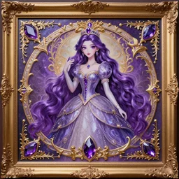 princess of amethyst 4 k gorgeous, ornate intricate detailed stunning, framed masterpiece