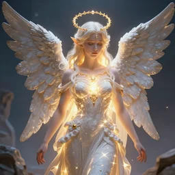 a portrait of a glowing enchanted hard angelic heavenly elf as a stone in heaven, fantasy, octane render, unreal engine, artstation, digital painting.