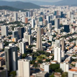 award winning overhead view photo of the city of sao paulo, tilt shift photography