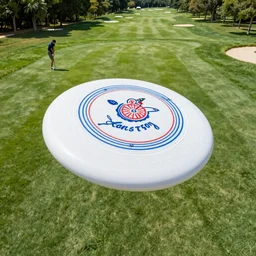 frisbee golfing on golf course, aerial view, hyperrealism, 4k octane render, photorealistic concept art, highly detailed