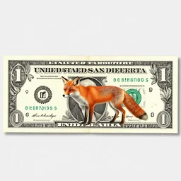 1 0 0 us dollar bill with a fox on it instead