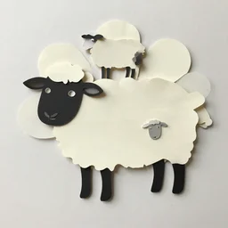 a flower made of cut - outs of sheep