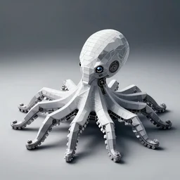 cyborg robot electric octopus, digital art, minimal geometric, vector art