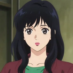 colored anime portrait of aubrey plaza, high quality crisp linework with rich colors by junji ito