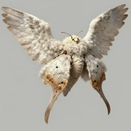 detailed concept art of a huge angel - winged moth, fluffy moth by cheng yi and luolin, artstation, artstationhd