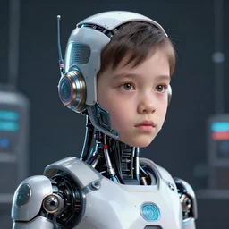 a stunning portrait of a bionic kid from 2 0 7 0 s, ultra detail, professional digital art, master study, trending on artstation