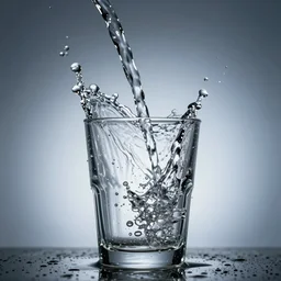 spilling water from a glass creating the shape of a human head, ray tracing, realistic water sharp focus, long shot, 8 k resolution, cinematic