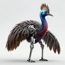 cassowary with cybernetic implants, cyberpunk, post - apocalyptic, realistic, highly detailed, masterpiece, dark, grim, trending on artstation, award winning, lineart