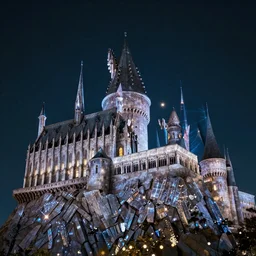Beautiful castles, lights, glass textures, fine flashes, cinematic light effects,by Wlop