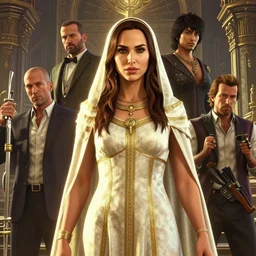 highly detailed portrait of gal gadot as a priestess, in gta v, stephen bliss, unreal engine, fantasy art by greg rutkowski, loish, rhads, ferdinand knab, makoto shinkai and lois van baarle, ilya kuvshinov, rossdraws, tom bagshaw, global illumination, radiant light, detailed and intricate environment
