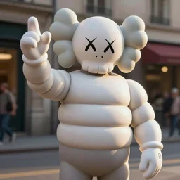 kaws Michelin man 1970s street performer