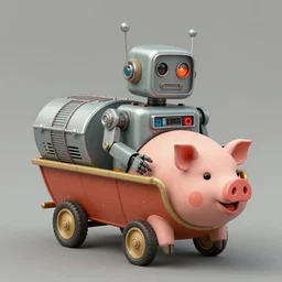 ( ( ( ( ( 1 9 5 0 s retro future android robot fat robot pig wagon. muted colors., ) ) ) ) ) by jean - baptiste monge,!!!!!!!!!!!!!!!!!!!!!!!!!