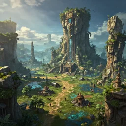 mmo realms, biomes, unreal engine 5, digital art, fantasy apocalypse, 4 k,