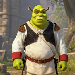 shrek as an early 1 9 th century french cuirassier, napoleonic wars, in the style of bellange