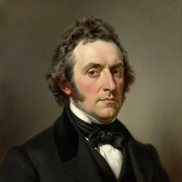 upper body portrait of united states president james buchanan, paul giamatti!! portraying, paul giamatti, oil on canvas, 1 9 th century american romanticism, detail