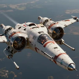 closeup greeble detail of imperial start destroyer flying through x-wing fighter intricate hyper-detailed photorealistic 35mm